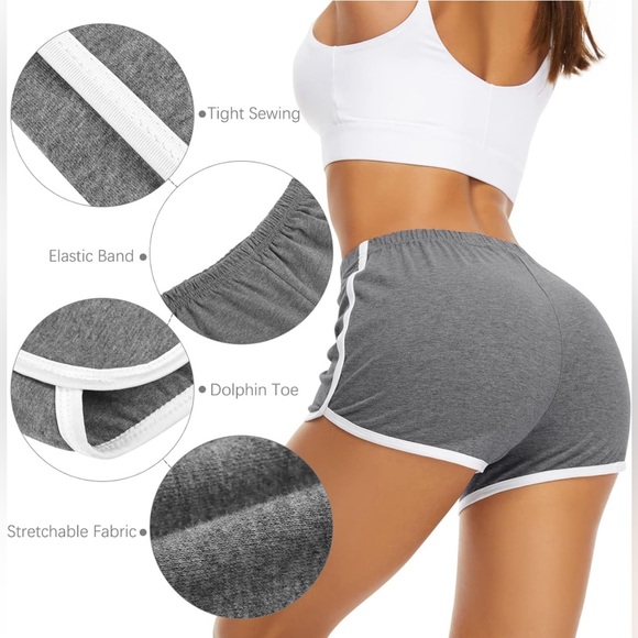 5 Pack Cotton Sports Shorts Summer Yoga Dance Breathable Workout Running Shorts - Picture 4 of 7